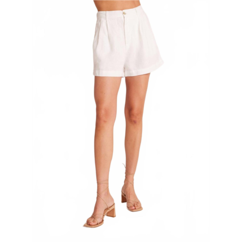 Bella Dahl pleat front trouser short in white