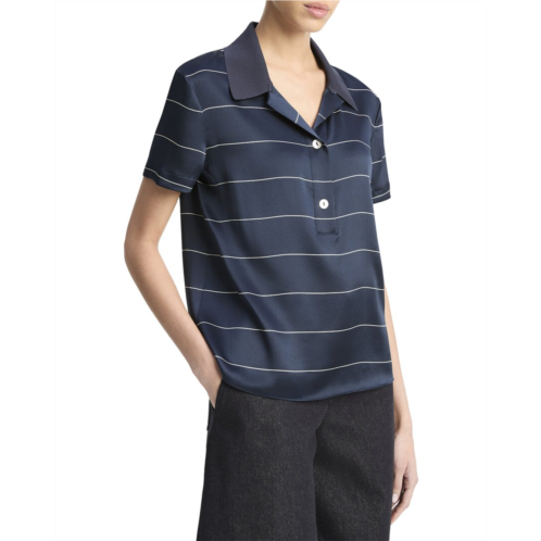 Vince knit collar stripe polo shirt