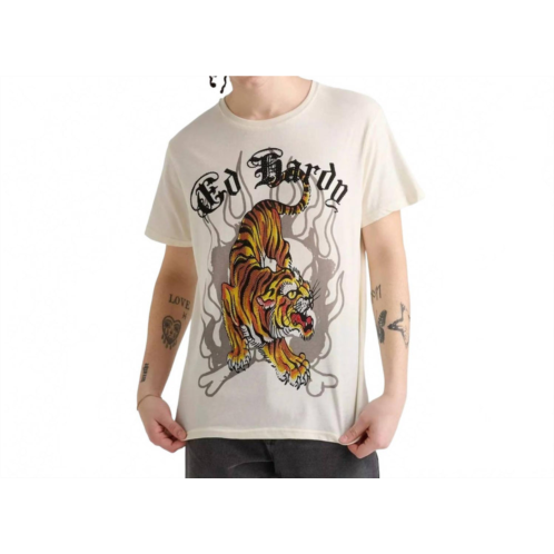 Ed Hardy crawling tiger rhinestone t-shirt in ivory