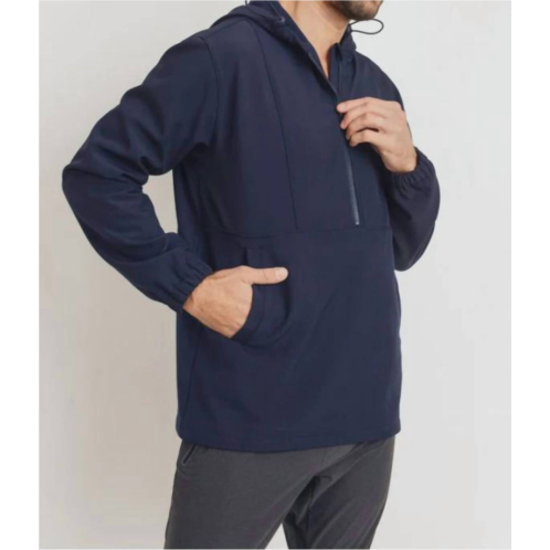 Mono b jacob fleece hoodie in navy