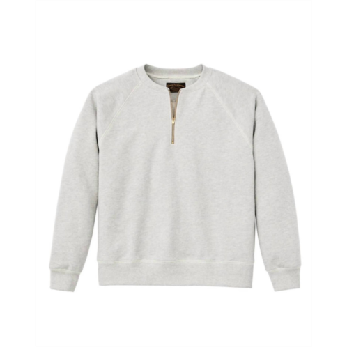 FILSON mens quarter zip terry sweatshirt in heather gray