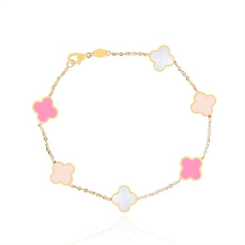 The Lovery small pink mixed clover bracelet