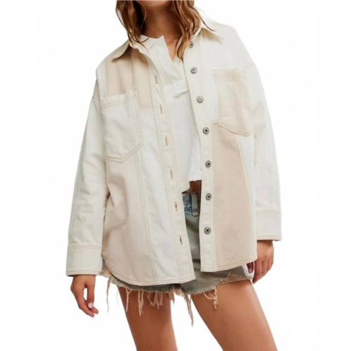 Free People mountain roads shirt in ivory mixed