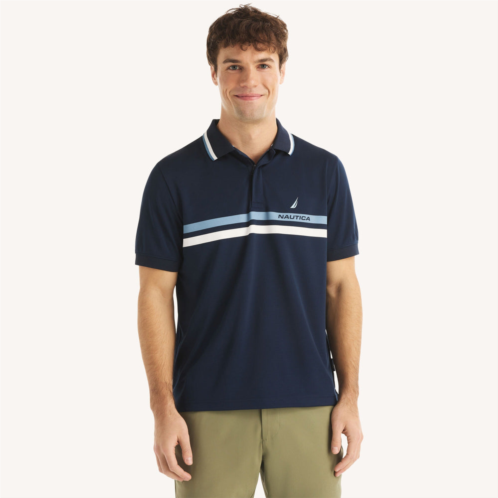Nautica mens navtech striped classic fit polo
