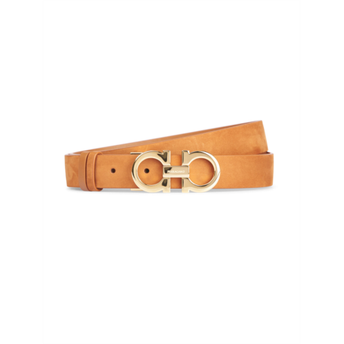 FERRAGAMO slim tan calf leather belt