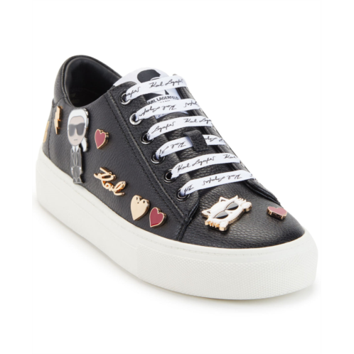 KARL LAGERFELD PARIS womens cate pins lace up sneaker