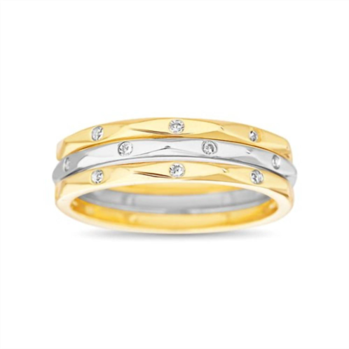 Allyanna Gifts womens 3 band stackable ring set in gold/silver