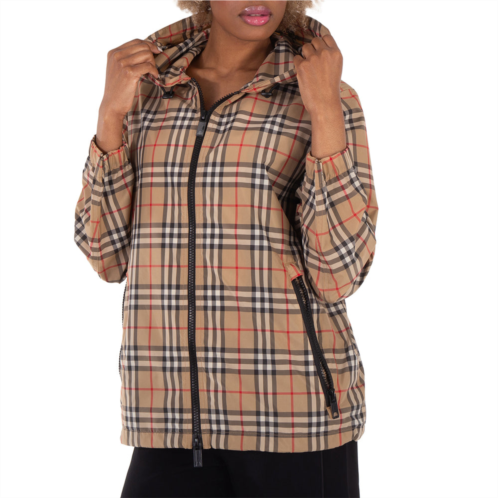 Burberry vintage check drawstring hooded jacket