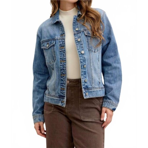 Judy Blue rigid magic boyfriend jean jacket in Blue