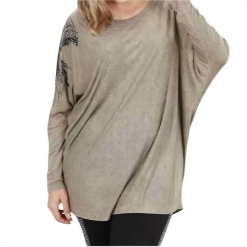 VOCAL APPAREL indian print tunic top (plus size) in olive