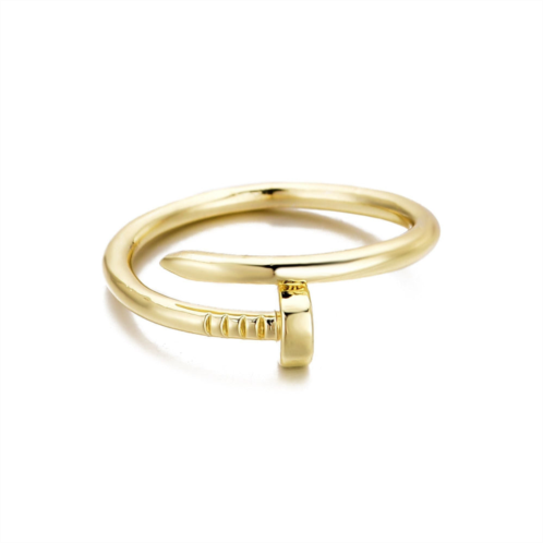 Adornia 14k yellow gold plated nail ring