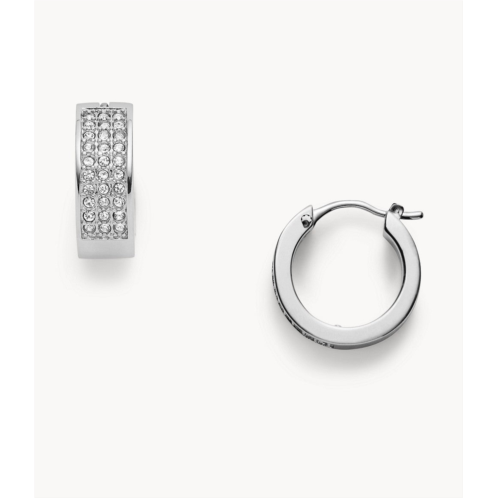 Fossil womens stainless steel hoop earrings