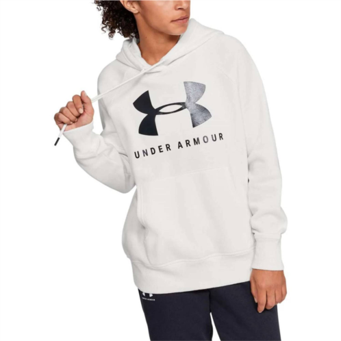 UNDER ARMOUR rival fleece sportstyle graphic hoodie in onyx white