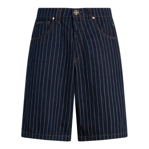 PHILIPP PLEIN denim shorts pinstripe