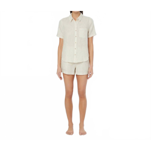 Onia air linen drawstring short in beige