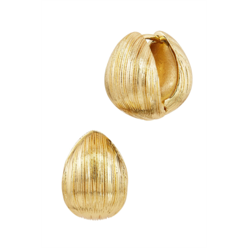 SAVVY CIE JEWELS gold plated texture ball huggie earrings
