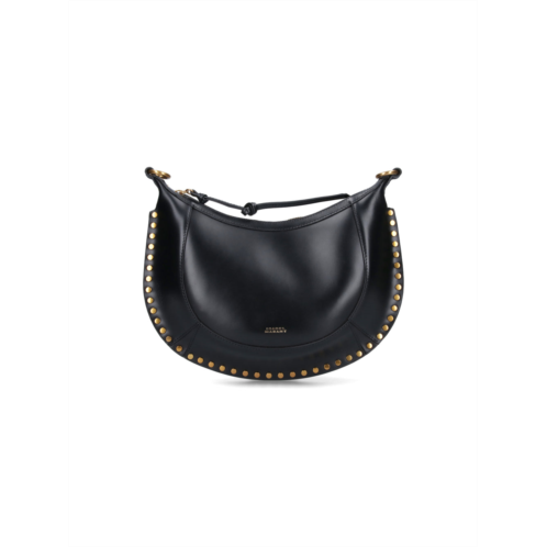 ISABEL MARANT crescent-shape black leather shoulder bag