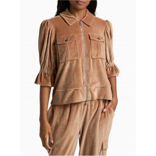 Cinq a sept holly velour jacket in mocha