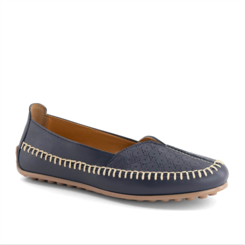 Andrea womens ultra comfort leather loafers navy