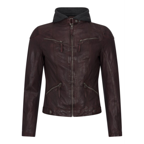 TruClothing hooded biker leather jacket
