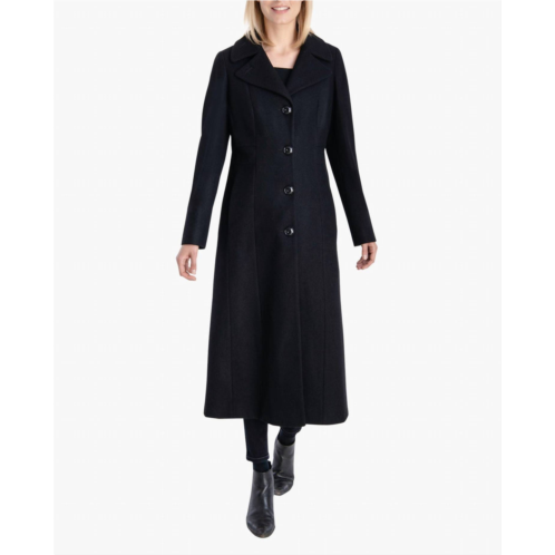 London Fog single breasted maxi peacoat in black