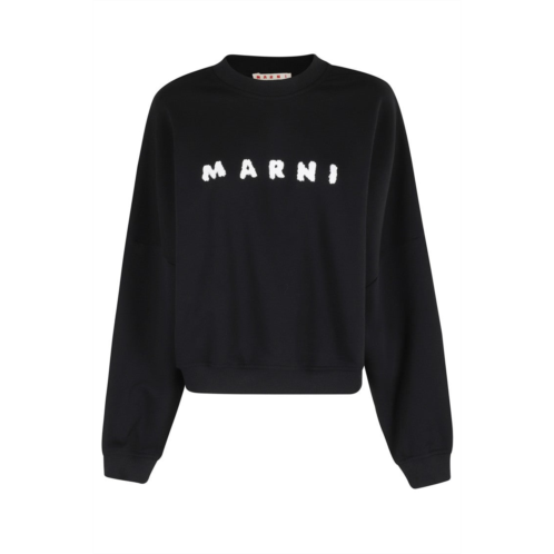 Marni nude oversized sweatshirt with playful logo