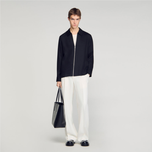 Sandro loose-fit zip-up shirt