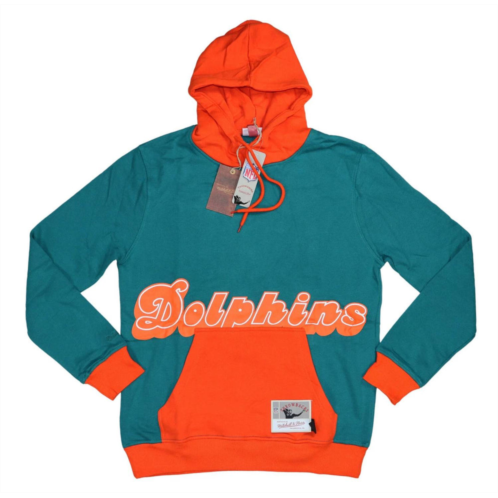 Mitchell & Ness mens miami dolphins nfl throwbacks hoodie sweatshirt in green/orange