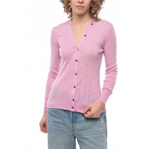 Salvatore Ferragamo womens gancini knitted cardigan in pink