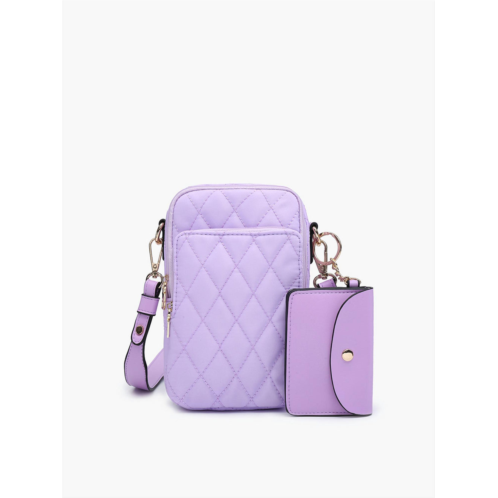 Jen & Co. womens parker vegan quilted crossbody bag in lavender
