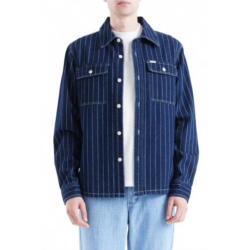 Deus ex Machina vacay stripe denim shirt in blue