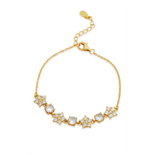 SAVVY CIE JEWELS gold plated over sterling silver .925 twinkling stars 1/2 bracelet on chain