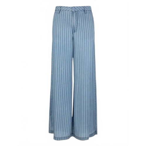 KUT FROM THE KLOTH womens ryan wide leg tencel pant in blue