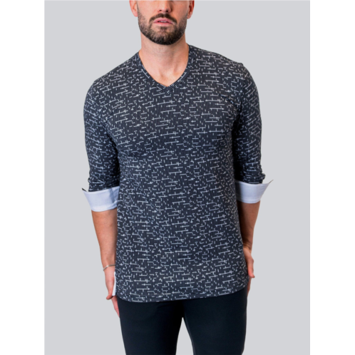 Mac v neck tetris black white