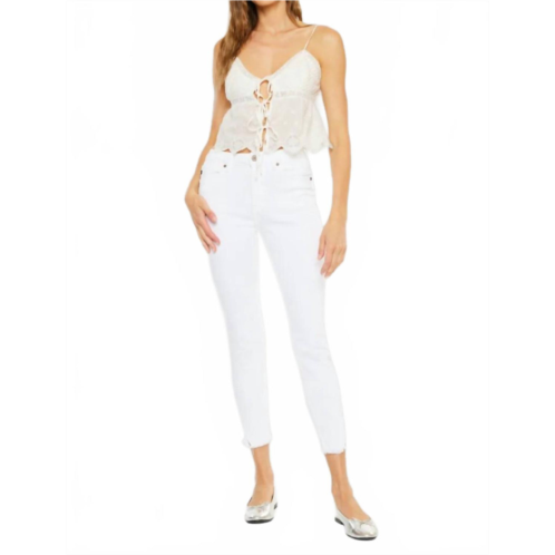 KanCan willow high rise ankle skinny jeans in white