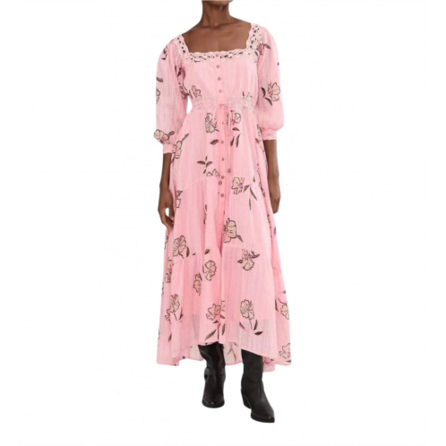 Free People morning meadows maxi dress in blushing pink combo