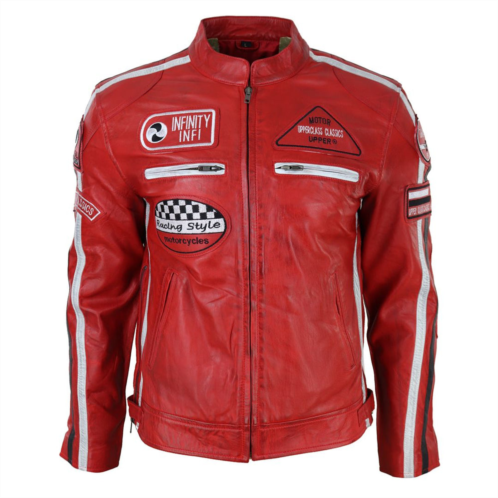 TruClothing zipped biker leather jacket