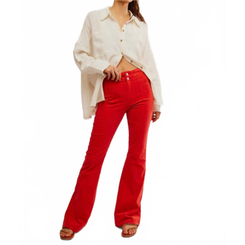 Free People jayde cord flare jeans in molten lava