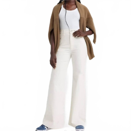 LEVI premium ribcage bell corduroy jeans in white cream