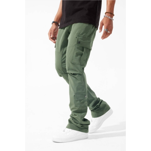 JORDAN CRAIG mens flare flight cargo pants in olive