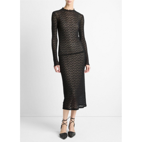 Vince cotton-blend diamond lace skirt