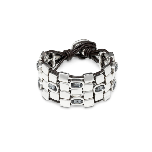 UNOde50 gray crystal wrap bracelet