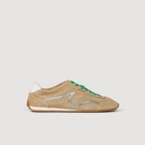 Sandro light wave suede sneakers