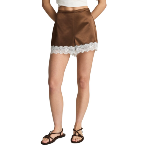 kenneth cole contrast collar lace hem short