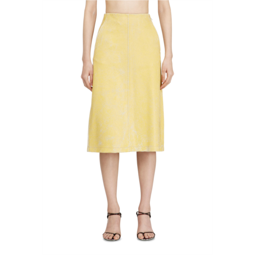 Diesel midi pencil skirt in cracked leather