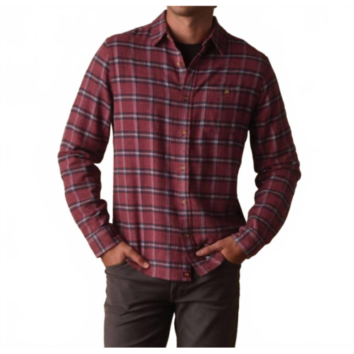 The Normal Brand hudson double brushed flannel shirt in mineral red plaid