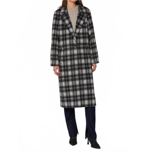 Velvet Heart myrtle plaid coat in black/grey