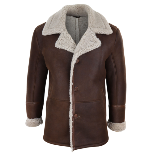 TruClothing sheepskin buttoned winter coat