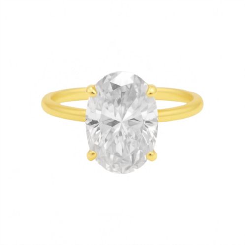 Allyanna Gifts womens solitaire oval moissanite ring in gold