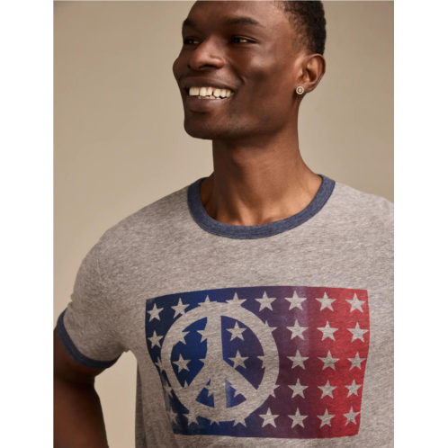 Lucky Brand mens peace flag tee